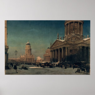 Póster Gendarmenmarkt en invierno, 1857