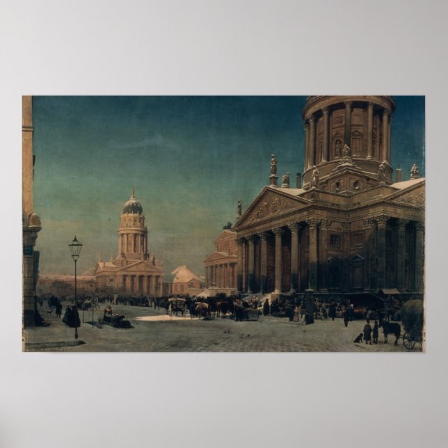 Póster Gendarmenmarkt en invierno, 1857 (Frente)