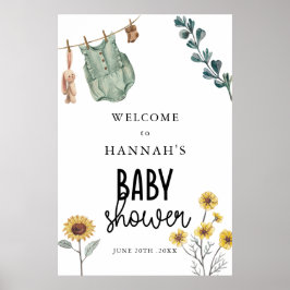 Póster Gender Neutral Boho  Baby Shower Welcome Sign