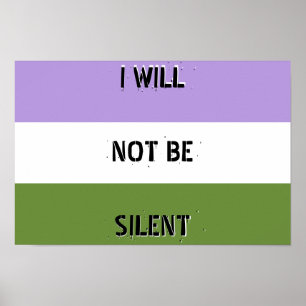 Póster Genderqueer "no seré" poster silencioso