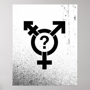 PÓSTER GENDERQUEER SYMBOL BLACK