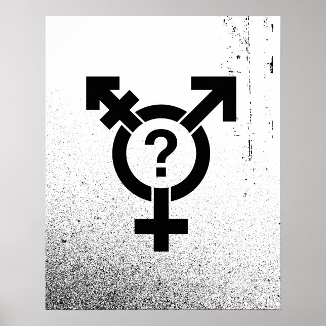 PÓSTER GENDERQUEER SYMBOL BLACK (Frente)