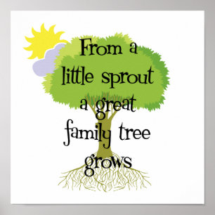 Póster Genealogía poco árbol de familia del brote