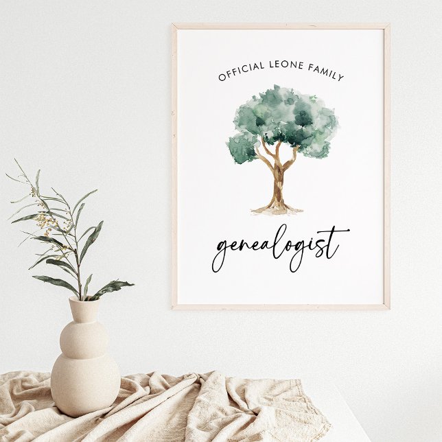 Póster Genealógico oficial familiar con árbol | Elegante (A stylish and elegant poster for the genealogist in your family)