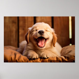 Póster Generación de una pipa de Golden Retriever en la I