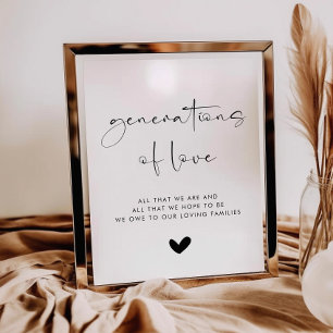 Póster Generaciones de amor Estilo moderno Rótulo Boda