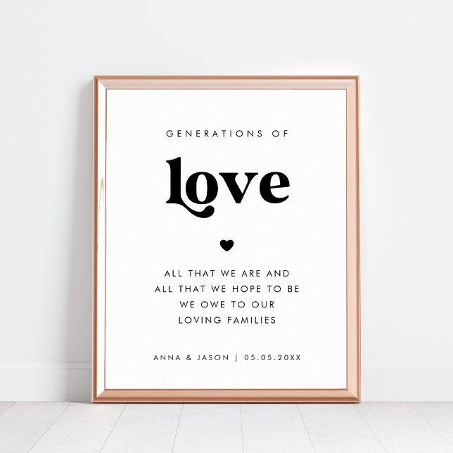 Póster Generaciones de Boda de amor de 70's Retro Script (Subido por el creador)