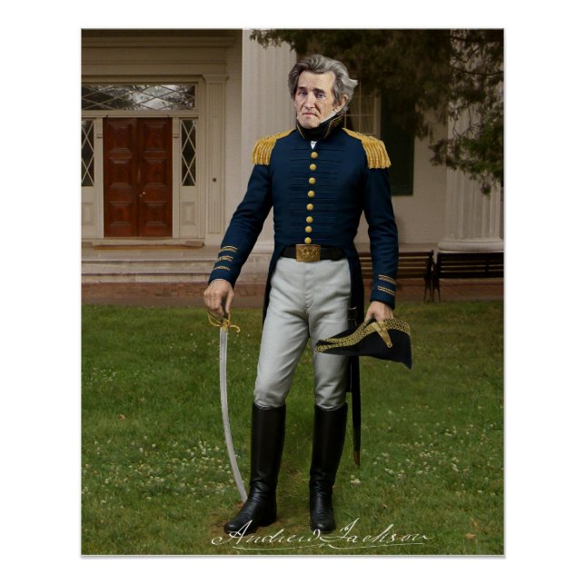 Póster General Andrew Jackson con uniforme en la ermita (Anverso)