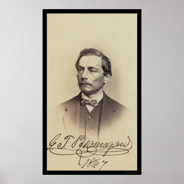 Póster General Beauregard Signed Card 1867 (Frente)