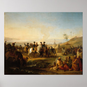 Póster General Bonaparte visitando las fuentes de