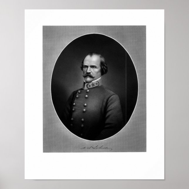 Póster General Confederado Albert Sidney Johnston (Frente)
