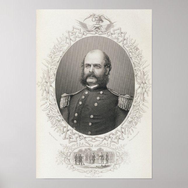 Póster General de División Ambrose Everett Burnside (Frente)