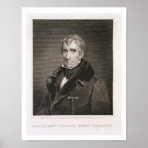 Póster General de División William Henry Harrison, grabad