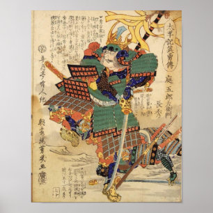 Póster General de Guerrero Samurai Japonés Clásico