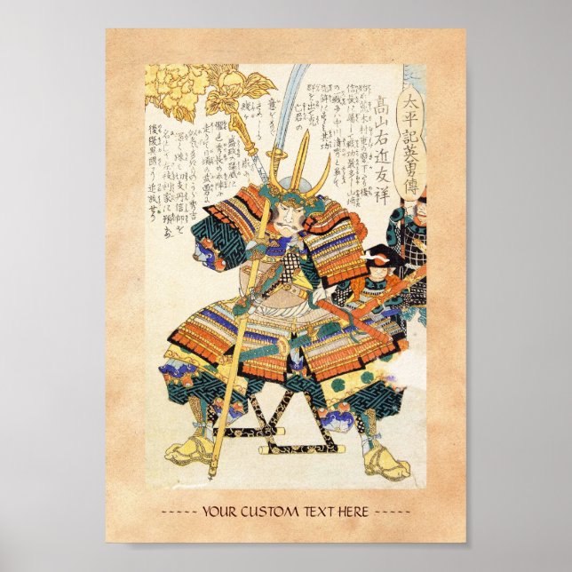 Póster General de guerrero Samurai japonés clásico (Frente)