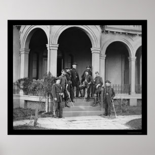 Póster General Edwin Sumner y personal en Warrenton, VA