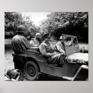 Póster General Eisenhower En Jeep — Segunda Guerra Mundia