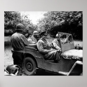 Póster General Eisenhower In A Jeep -- WWII