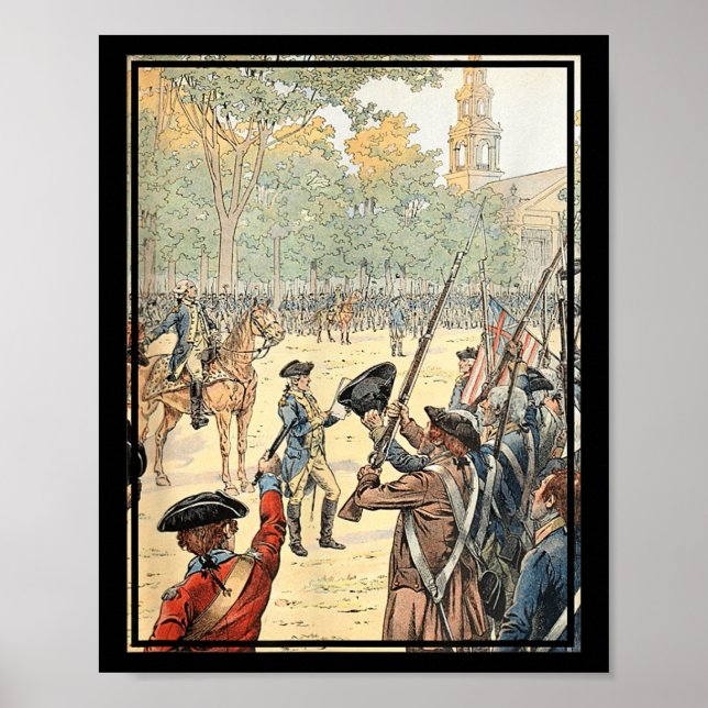 Póster General Ejército Continental al mando de Washingto (Frente)