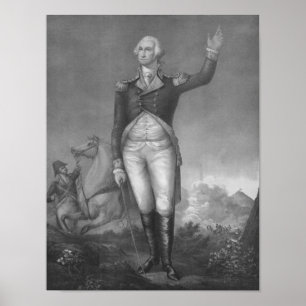 Póster General George Washington En Litografía Uniforme