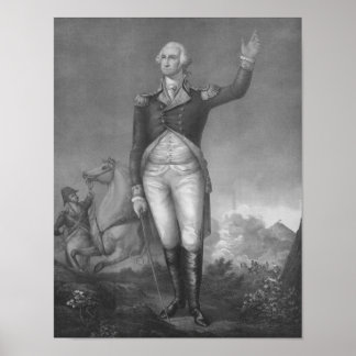 Póster General George Washington En Litografía Uniforme