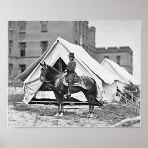 Póster General Joseph Hooker En Caballo