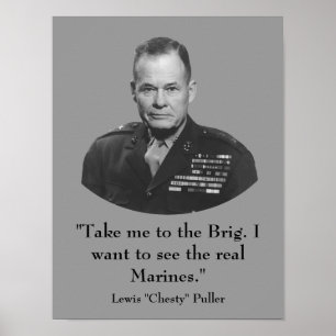 Póster General Lewis "Chesty" Puller -- Infante de Marina