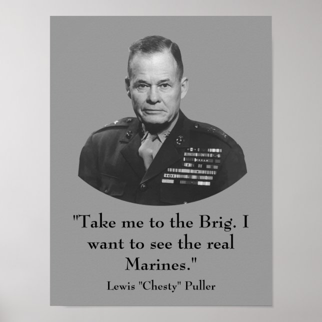 Póster General Lewis "Chesty" Puller -- Infante de Marina (Frente)
