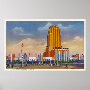 Póster General Motors exhibe, la feria 1934 de mundo