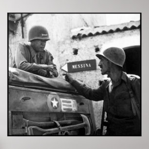 Póster General Patton In Sicilia -- Frontera