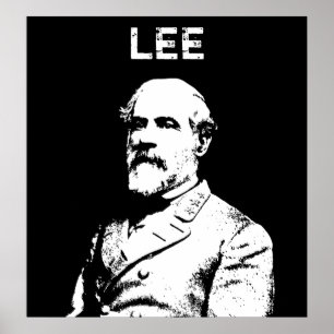 Póster General Robert E. Lee — Blanco y negro