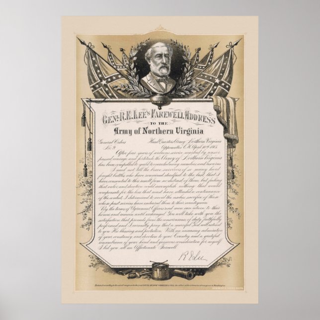 Póster General Robert E. Lee Farewell Discurso Poster (Frente)