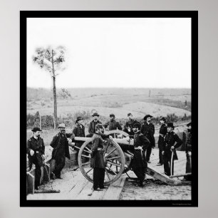 Póster General Sherman Leaning on a Gun in Atlanta 1864