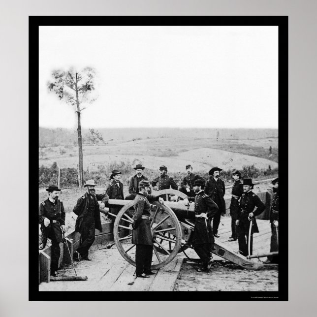 Póster General Sherman Leaning on a Gun in Atlanta 1864 (Frente)