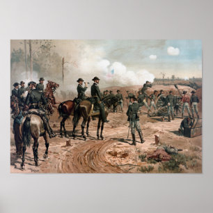 Póster General Sherman observando el asedio de Atlanta