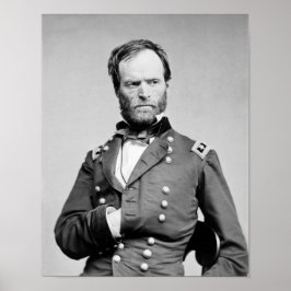 Póster General Sherman - Retrato De Mano En Abrigo