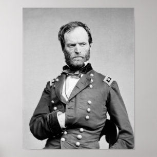 Póster General Sherman - Retrato De Mano En Abrigo
