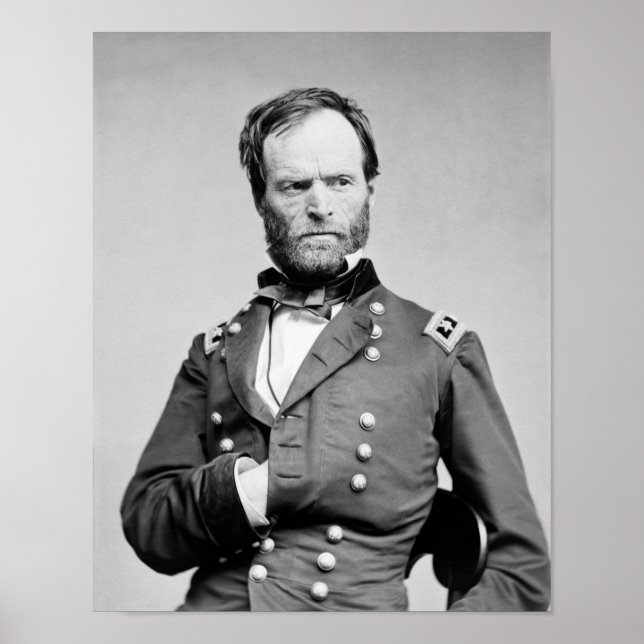 Póster General Sherman - Retrato De Mano En Abrigo (Frente)