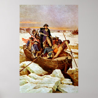 Póster General Washington Cruzando El Río Delaware