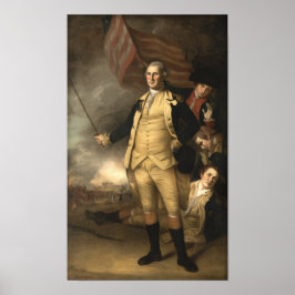 Póster General Washington en la batalla de Princeton