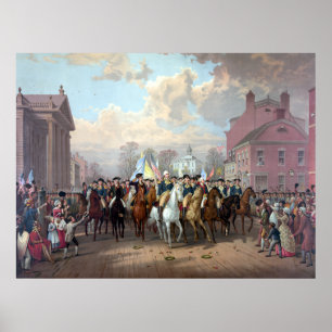 Póster General Washington entra a Nueva York