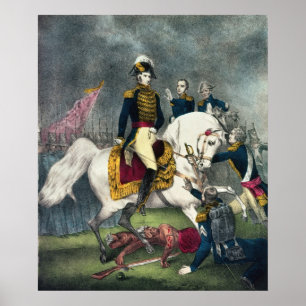Póster General William H. Harrison en la batalla