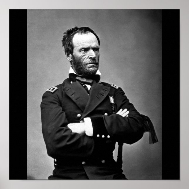 Póster General William Tecumseh Sherman, 1865. (Frente)