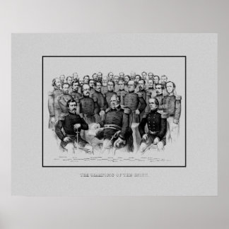 Póster Generales de la Guerra Civil de la Unión