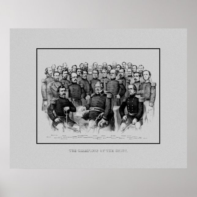 Póster Generales de la Guerra Civil de la Unión (Frente)