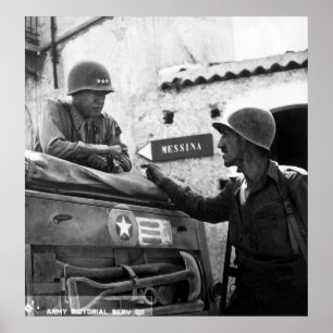 Póster Generaly George S. Patton y el Coronel Lyle Bernar