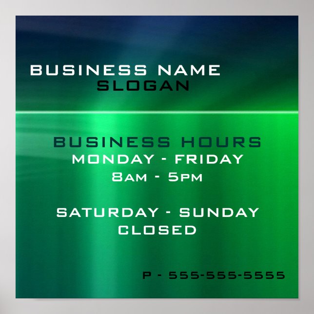 Póster Generic Business - Shiny Green Metallic Hours (Frente)