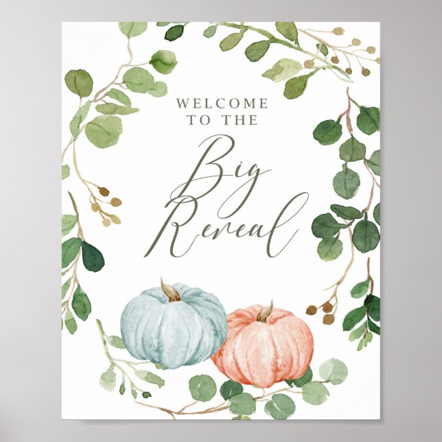 Póster Género de calabaza de verdor revelar signo de bien (Frente)
