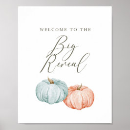 Póster Género de calabaza moderna revelar signo de bienve