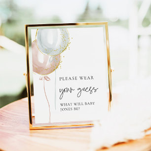 Póster Género de globo rosa y azul revelan usar tu opinió